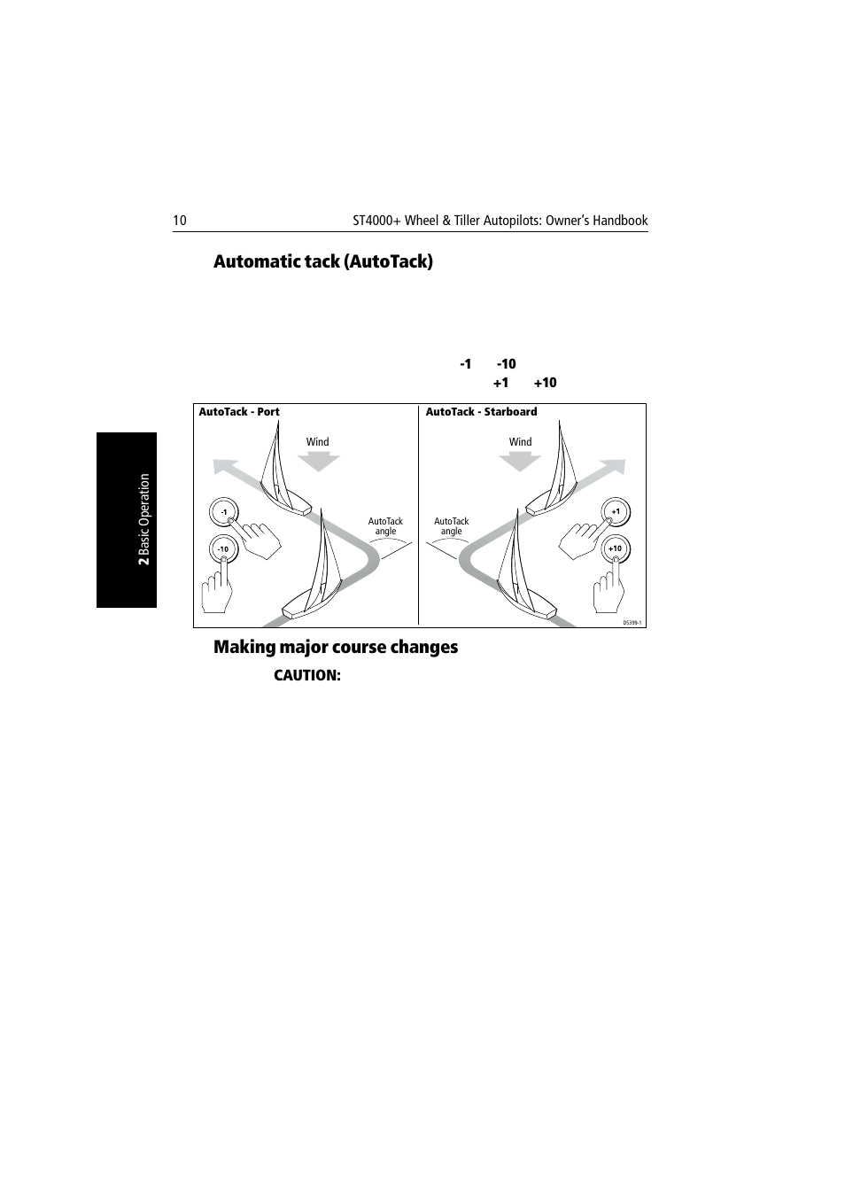 Automatic tack (autotack), Making major course changes | Raymarine autopilot + ST4000+ User Manual | Page 25 / 145