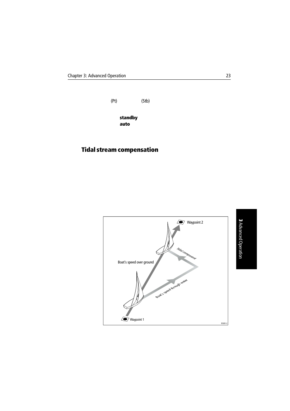 Tidal stream compensation | Raymarine autopilot + ST4000+ User Manual | Page 38 / 145