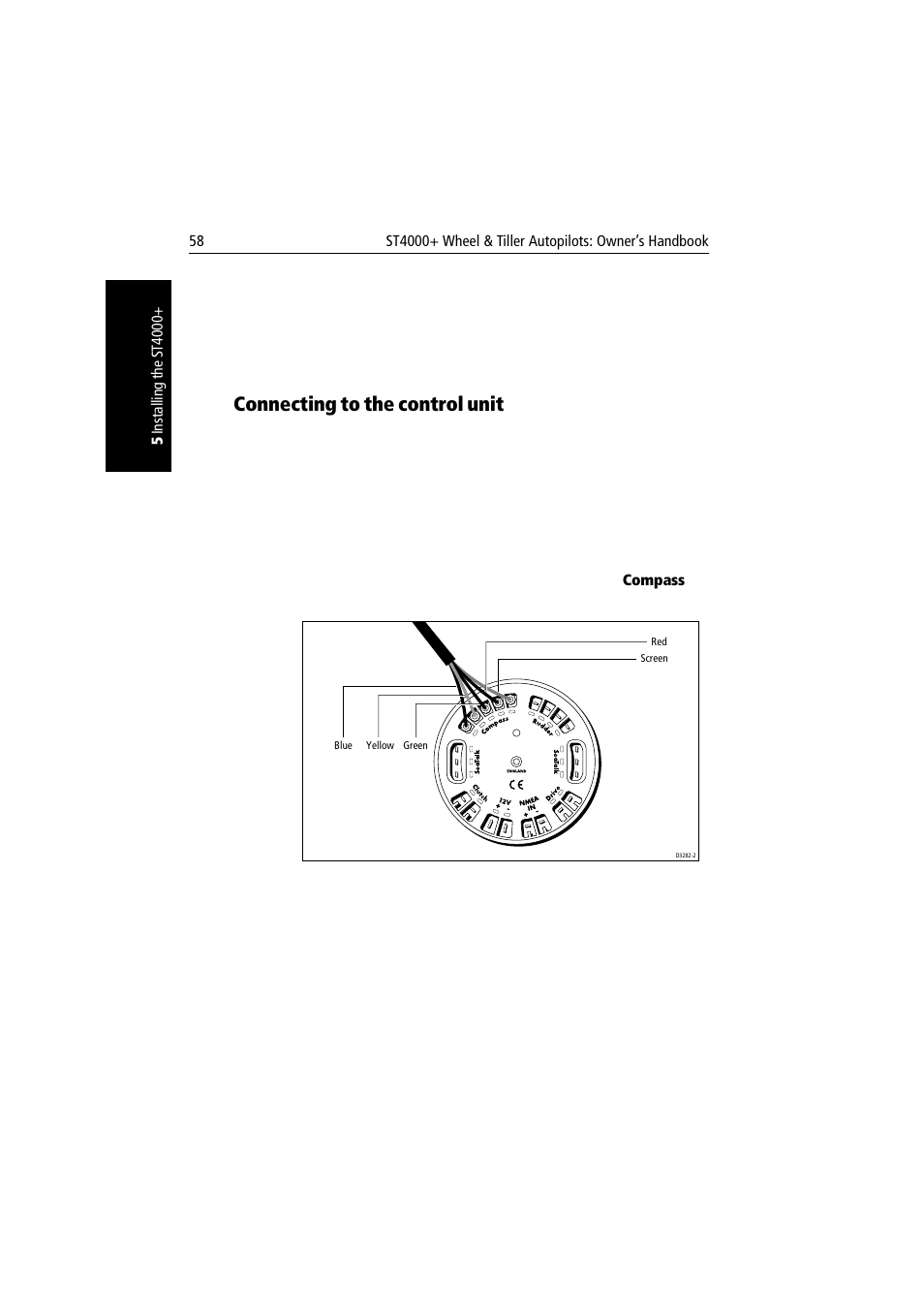 Connecting to the control unit | Raymarine autopilot + ST4000+ User Manual | Page 73 / 145