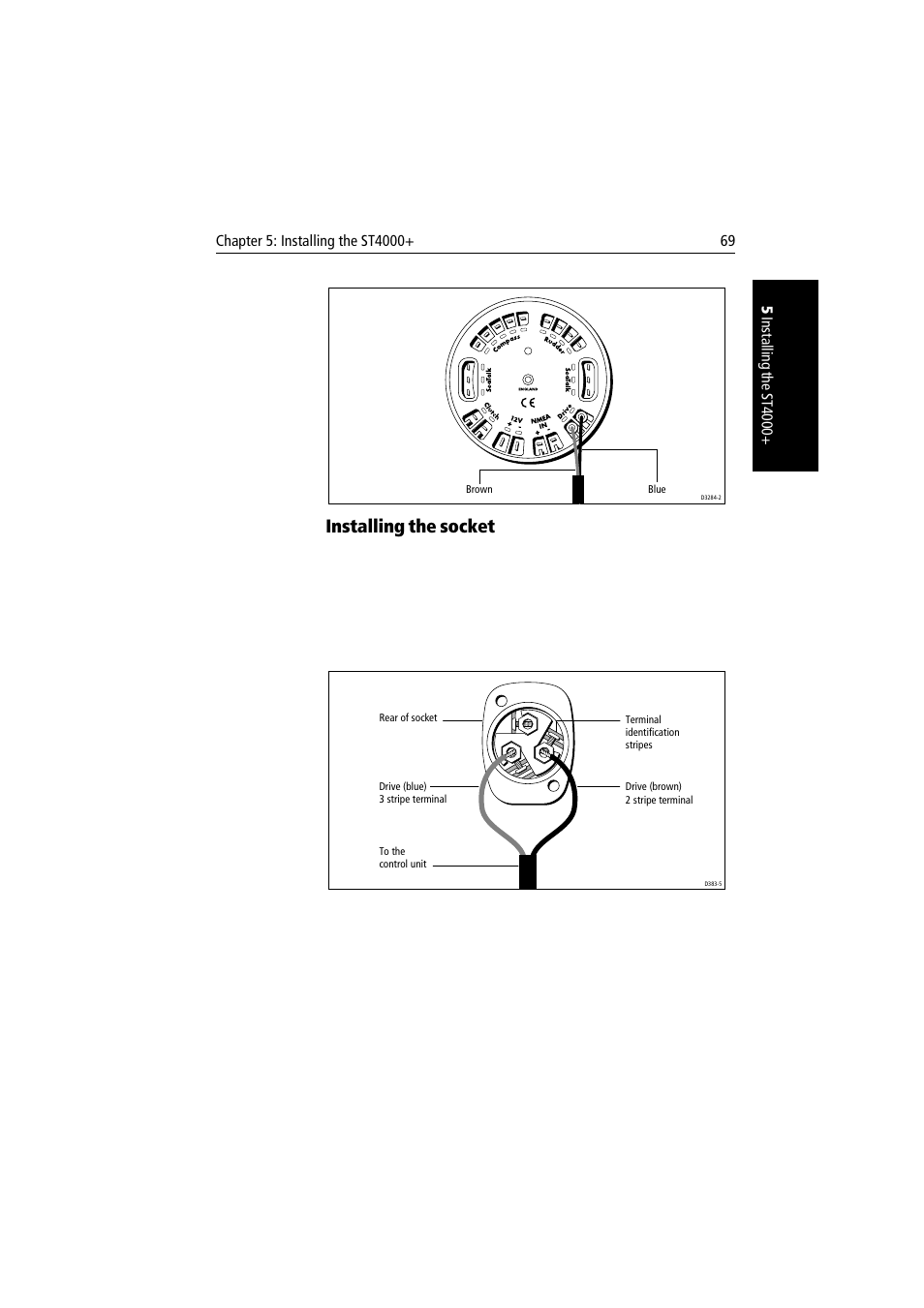 Installing the socket | Raymarine autopilot + ST4000+ User Manual | Page 84 / 145