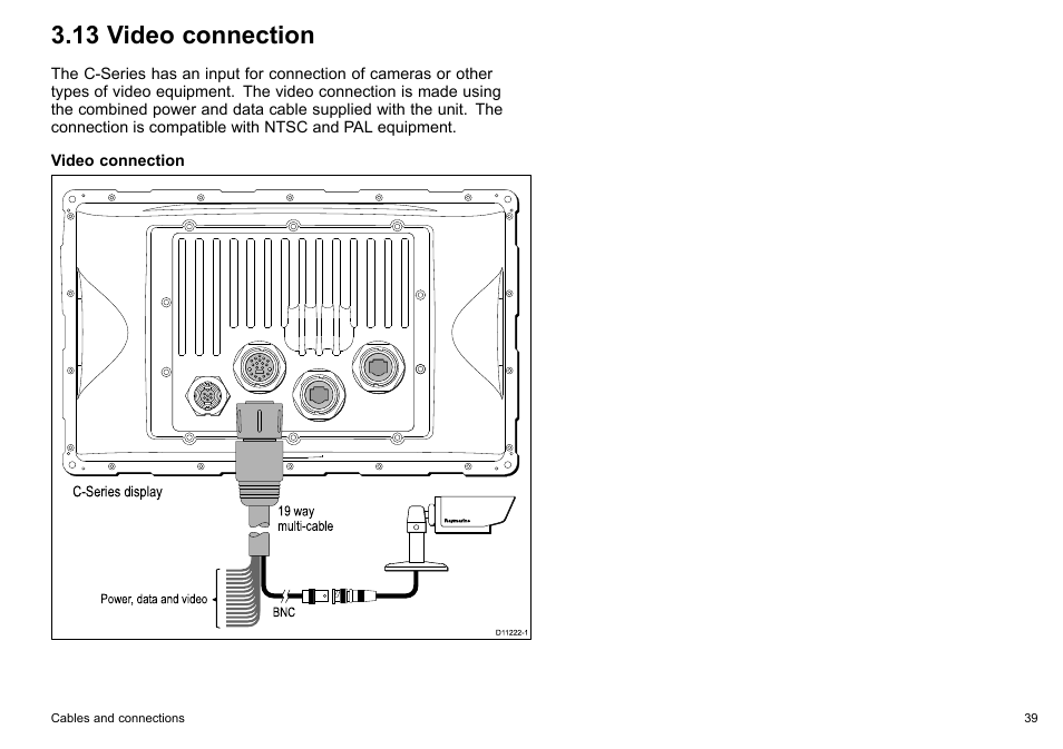 13 video connection | Raymarine C90w User Manual | Page 39 / 92