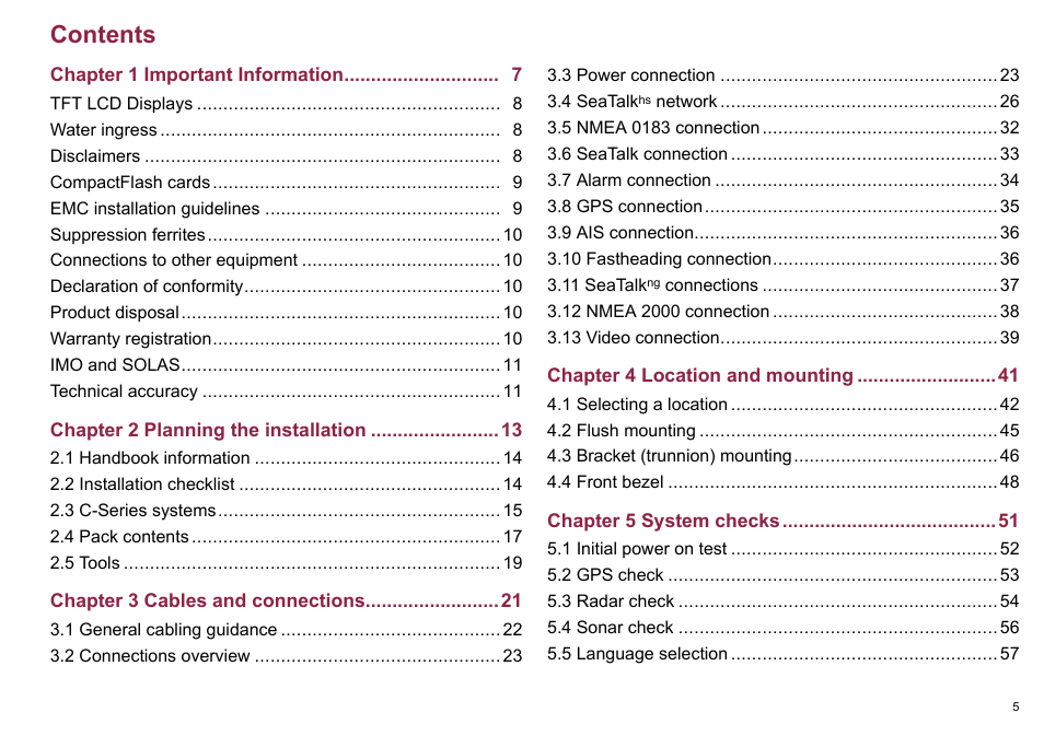 Raymarine C90w User Manual | Page 5 / 92