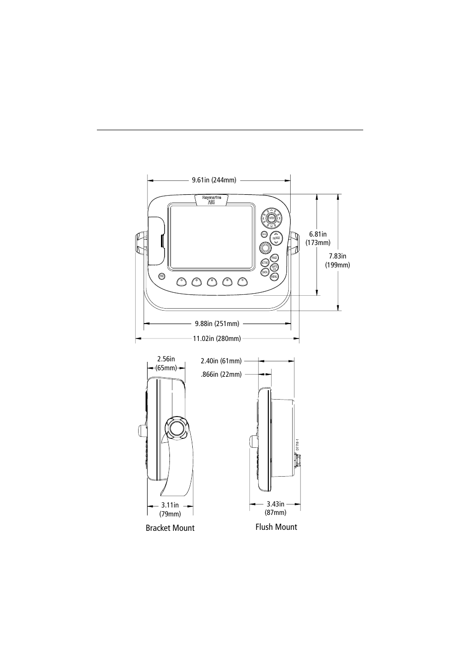 4 unit size, Bracket mount flush mount, The dimensions for your a65 display are as follows | Raymarine RS12 User Manual | Page 12 / 38