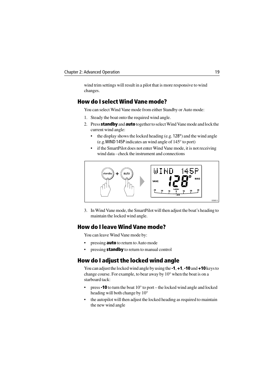 How do i select wind vane mode, How do i leave wind vane mode, How do i adjust the locked wind angle | Raymarine ST6001 User Manual | Page 25 / 48