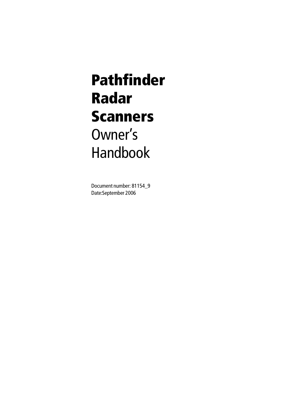 Raymarine Pathfinder Radar Scanners User Manual | 66 pages