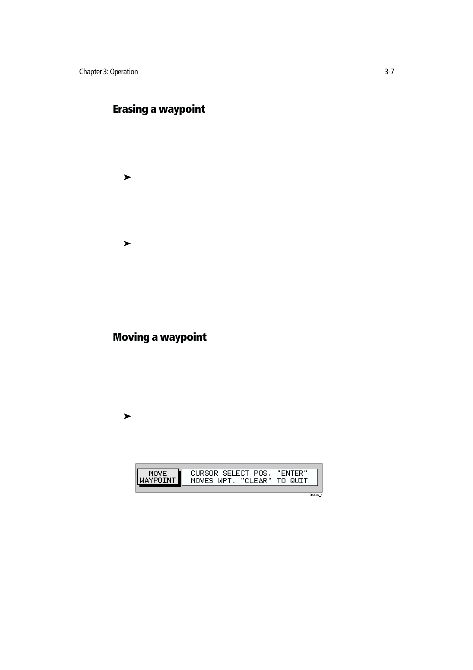 Erasing a waypoint, Moving a waypoint | Raymarine Chartplotter User Manual | Page 38 / 101