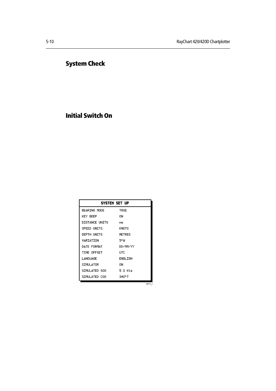 System check, Initial switch on | Raymarine Chartplotter User Manual | Page 83 / 101