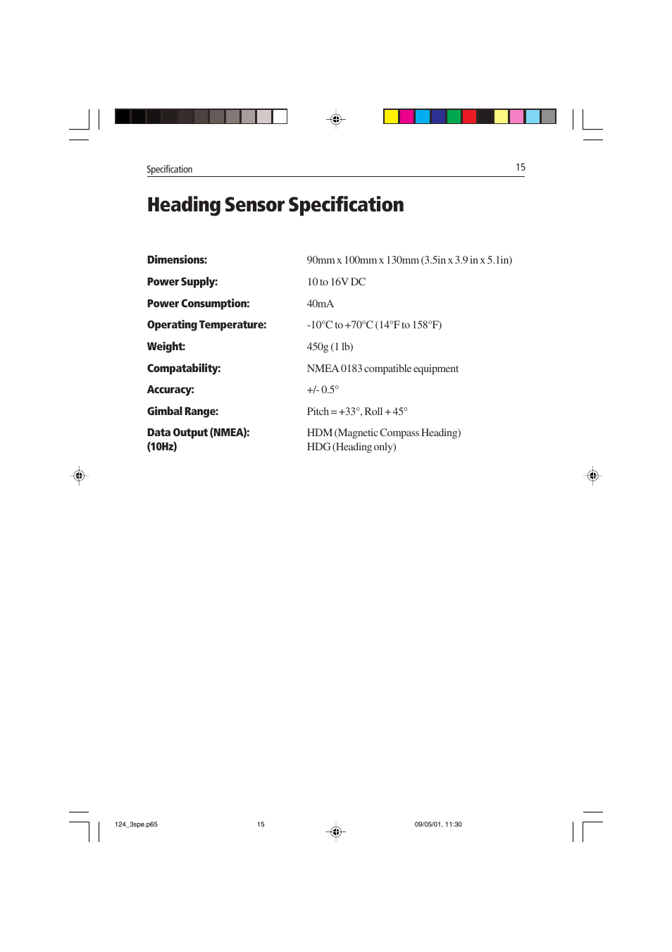 Heading sensor specification | Raymarine Heading Sensor User Manual | Page 21 / 24
