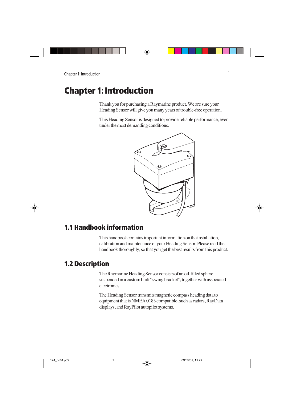Chapter 1: introduction, 1 handbook information, 2 description | Raymarine Heading Sensor User Manual | Page 7 / 24