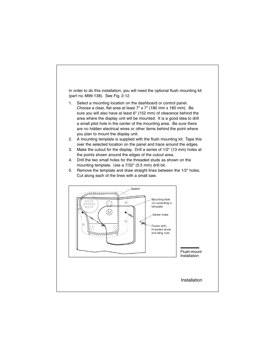 Mounting the display unit – flush mount | Raymarine L470 User Manual | Page 24 / 102