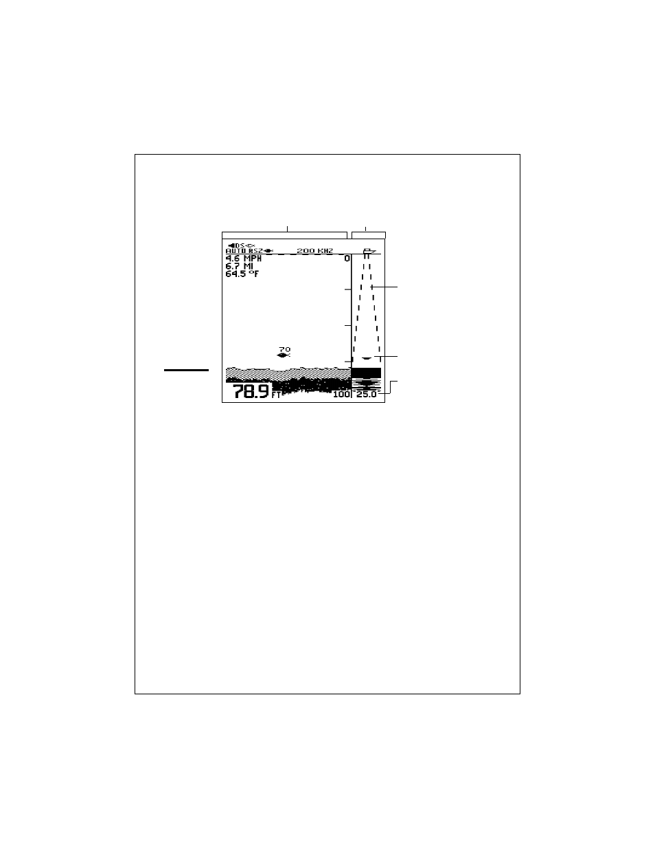 A-scope (bottom coverage) mode | Raymarine L470 User Manual | Page 58 / 102