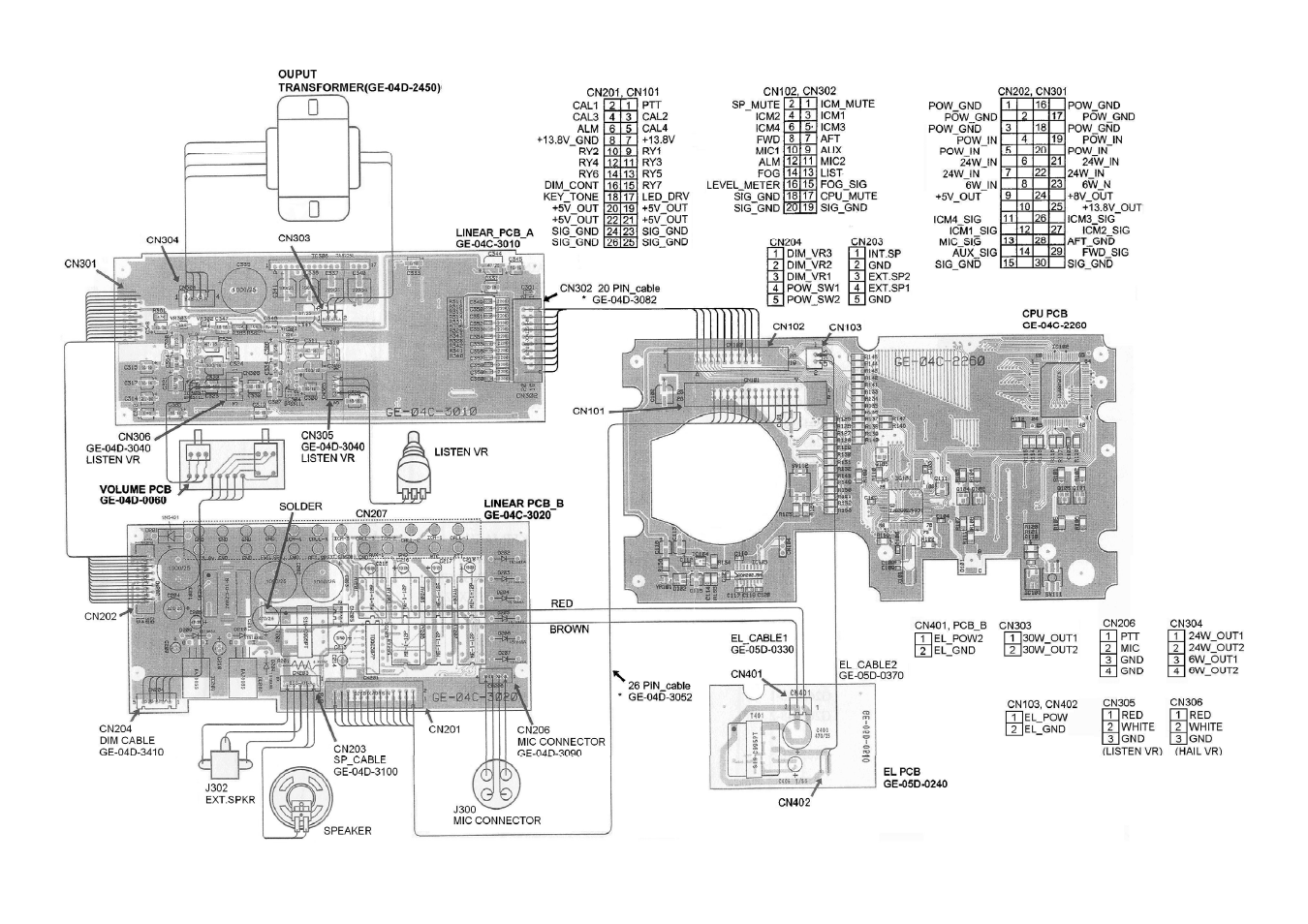 4 internal wiring drawing | Raymarine Ray430 User Manual | Page 48 / 54