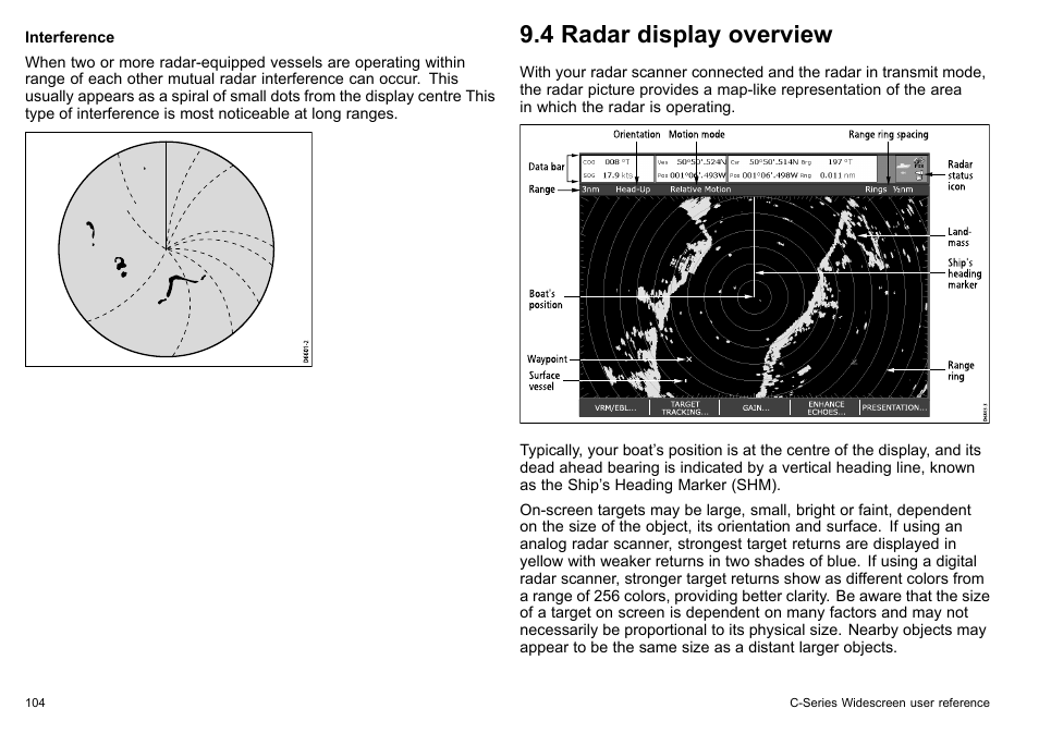4 radar display overview | Raymarine C140w User Manual | Page 104 / 222