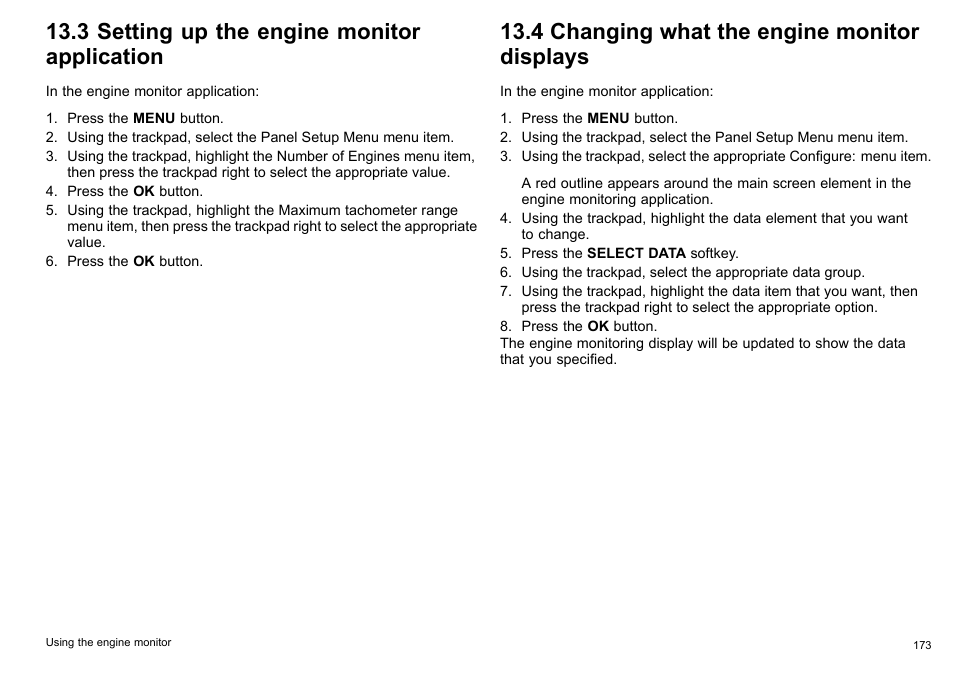 3 setting up the engine monitor application, 4 changing what the engine monitor displays | Raymarine C140w User Manual | Page 173 / 222