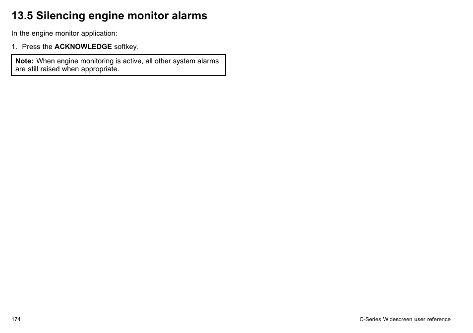5 silencing engine monitor alarms | Raymarine C140w User Manual | Page 174 / 222