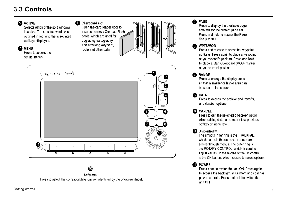 3 controls | Raymarine C140w User Manual | Page 19 / 222
