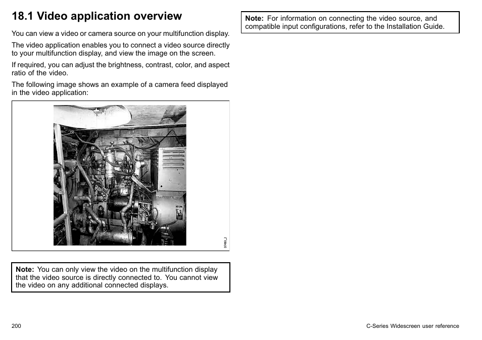 1 video application overview | Raymarine C140w User Manual | Page 200 / 222