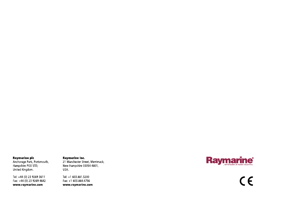 Raymarine C140w User Manual | Page 222 / 222