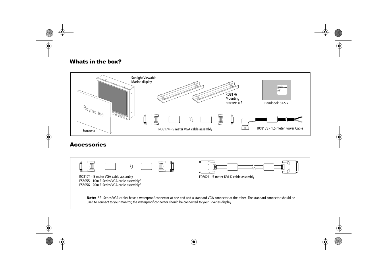 Whats in the box, Accessories | Raymarine Viewable Marine Displays User Manual | Page 16 / 38