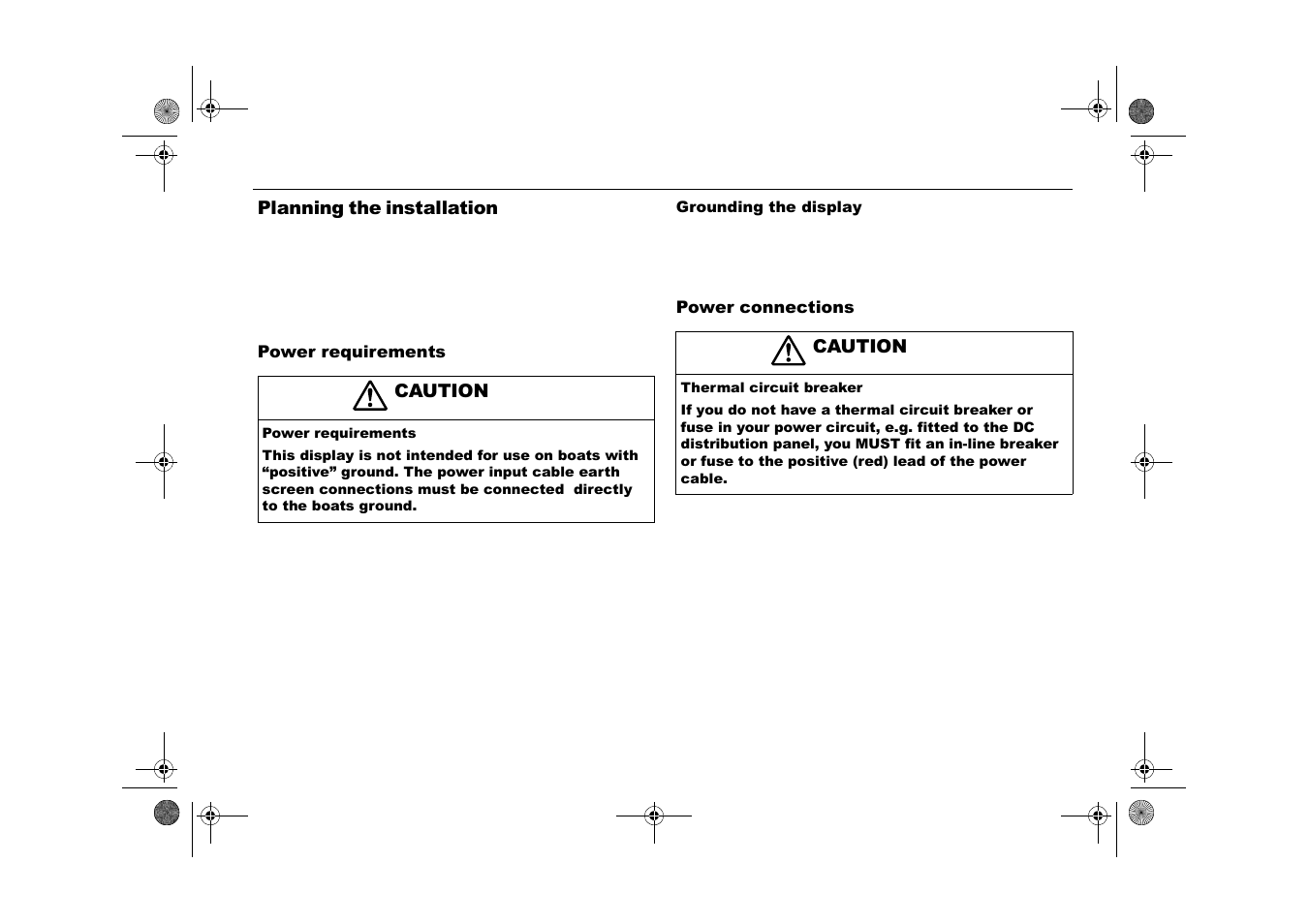 Planning the installation, Caution | Raymarine Viewable Marine Displays User Manual | Page 17 / 38