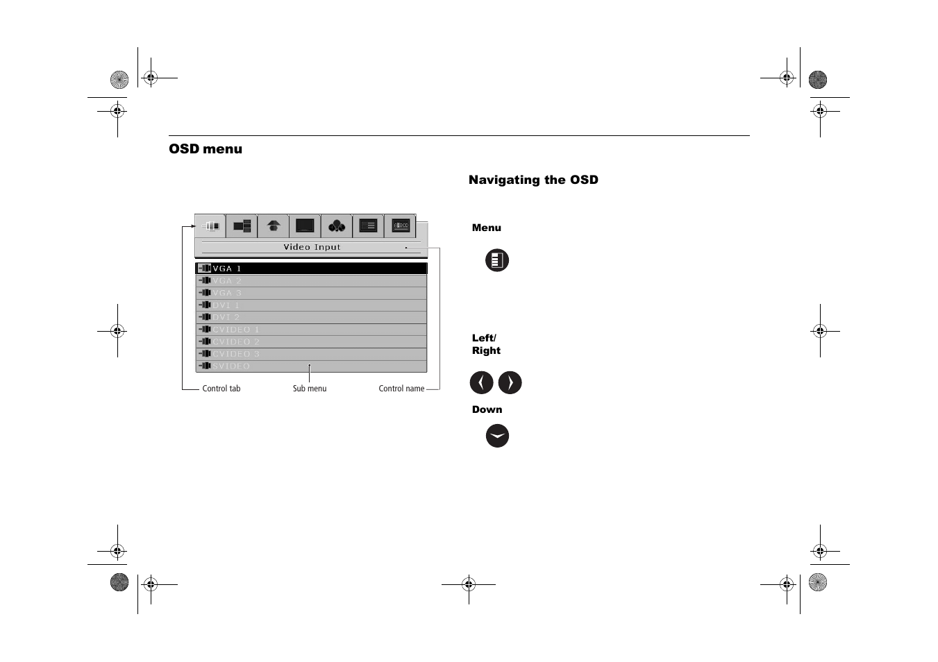 Osd menu | Raymarine Viewable Marine Displays User Manual | Page 24 / 38
