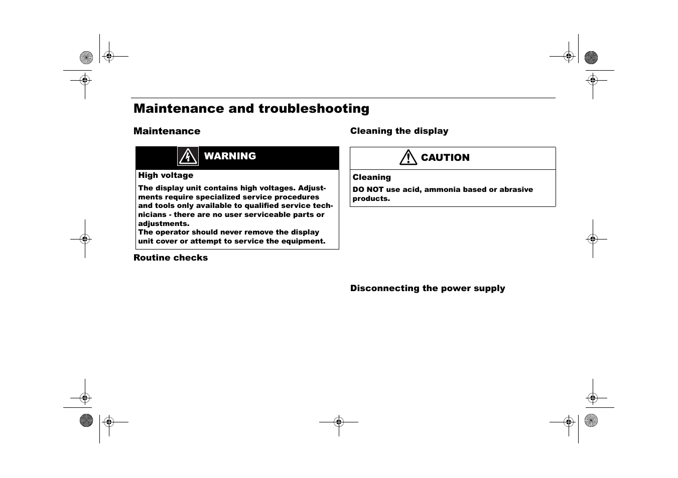 Maintenance and troubleshooting | Raymarine Viewable Marine Displays User Manual | Page 35 / 38