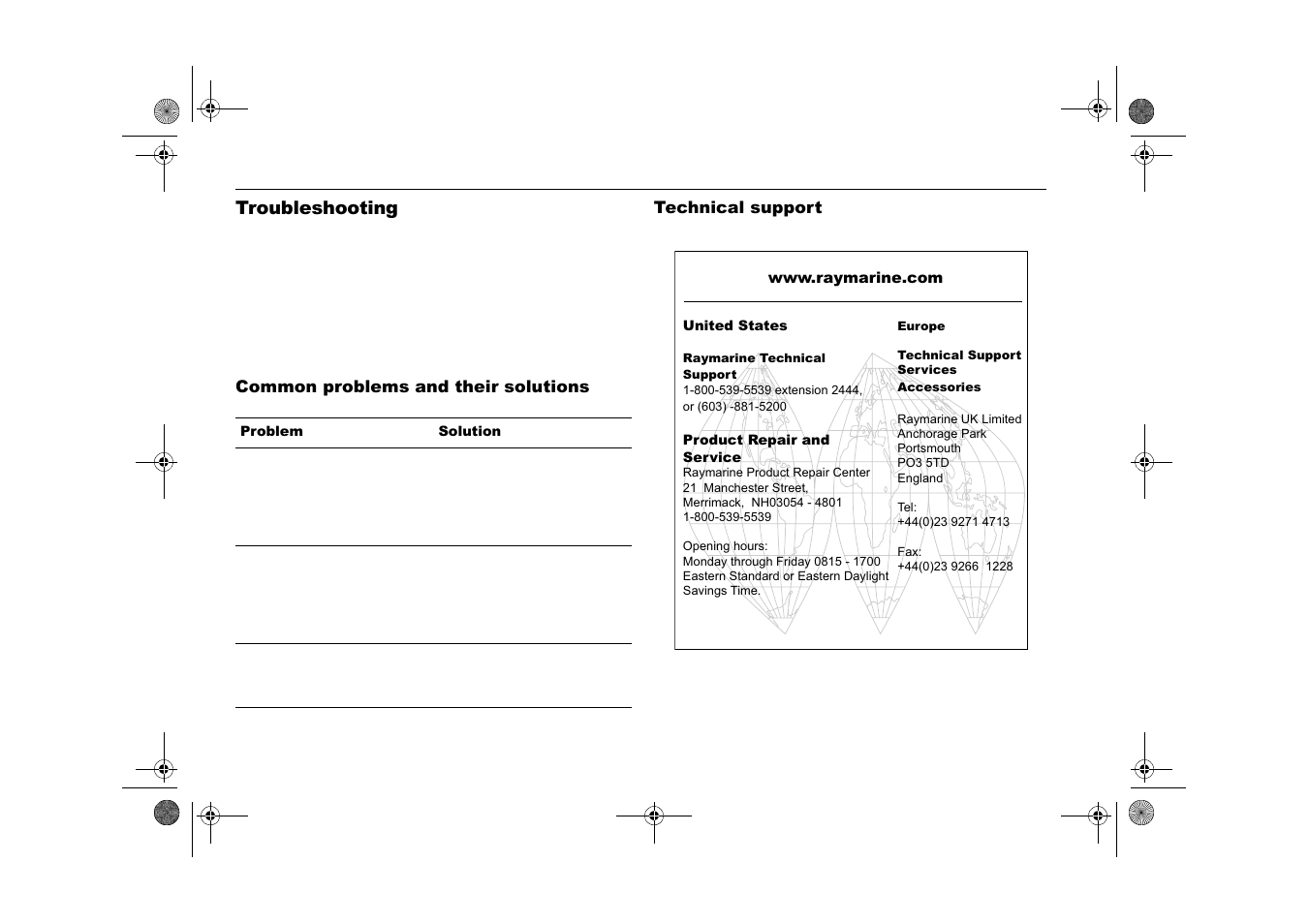 Troubleshooting | Raymarine Viewable Marine Displays User Manual | Page 36 / 38