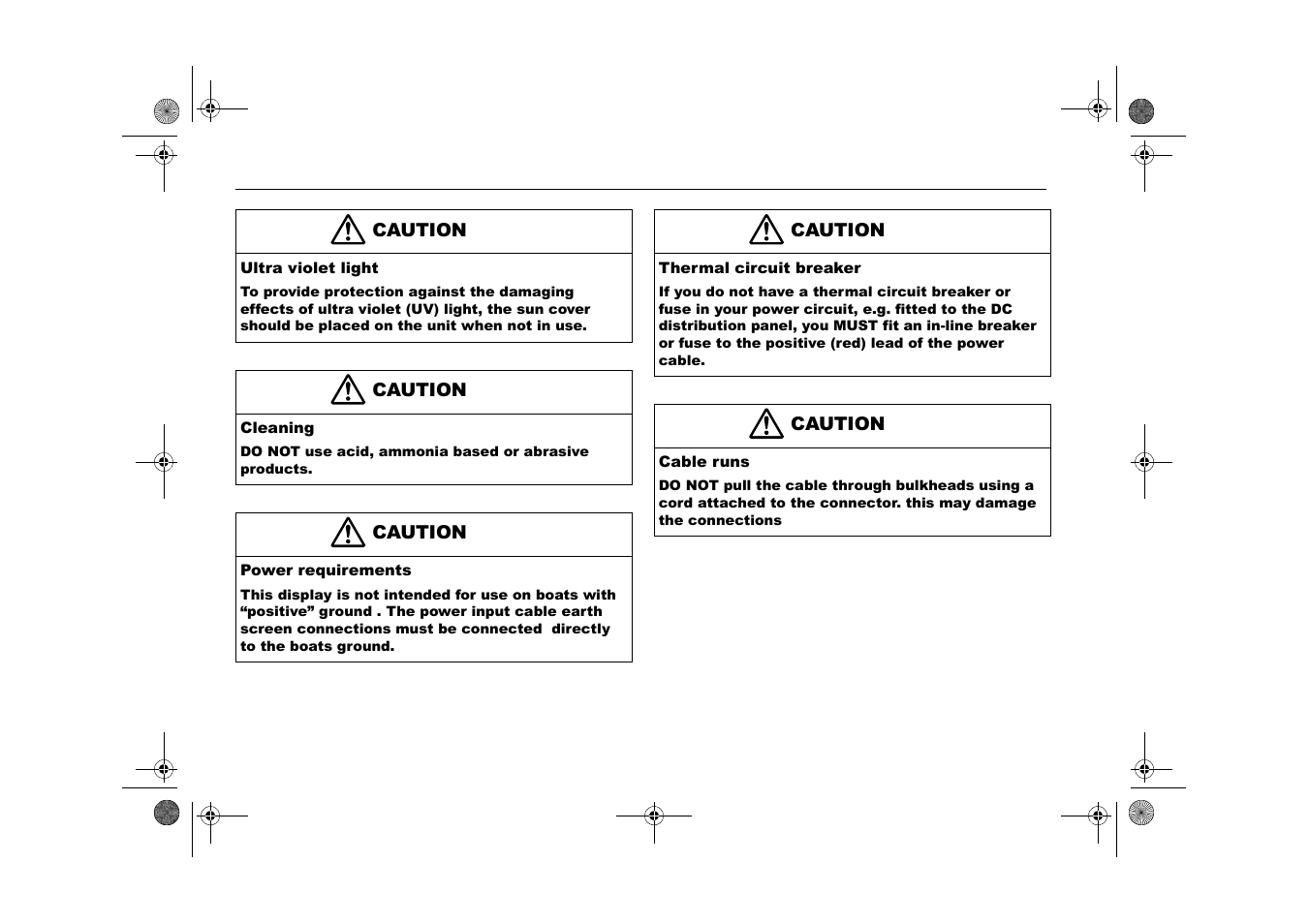 Caution | Raymarine Viewable Marine Displays User Manual | Page 6 / 38