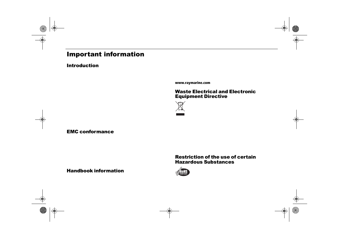 Important information | Raymarine Viewable Marine Displays User Manual | Page 9 / 38