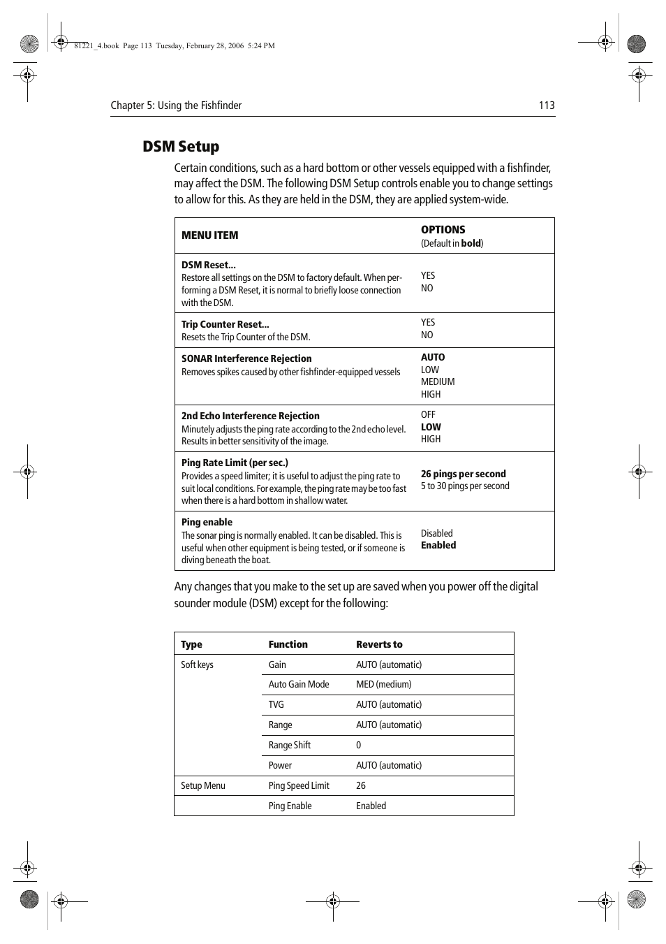 Dsm setup | Raymarine C Series User Manual | Page 127 / 244
