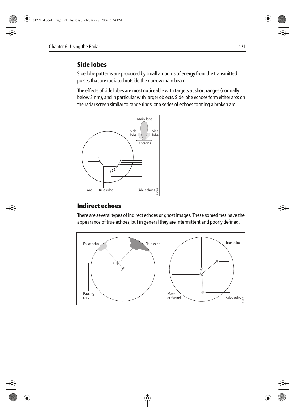 Side lobes, Indirect echoes | Raymarine C Series User Manual | Page 135 / 244