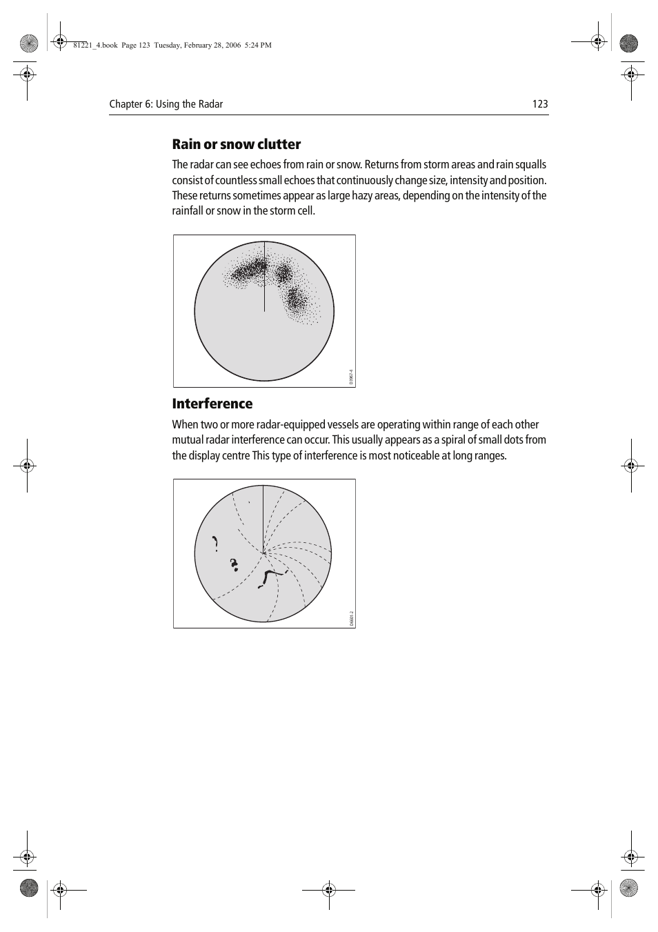 Rain or snow clutter, Interference | Raymarine C Series User Manual | Page 137 / 244