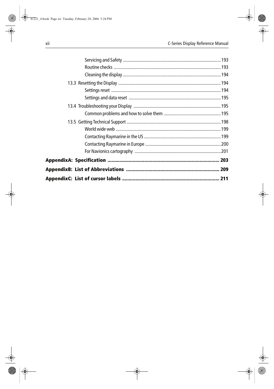 Raymarine C Series User Manual | Page 14 / 244