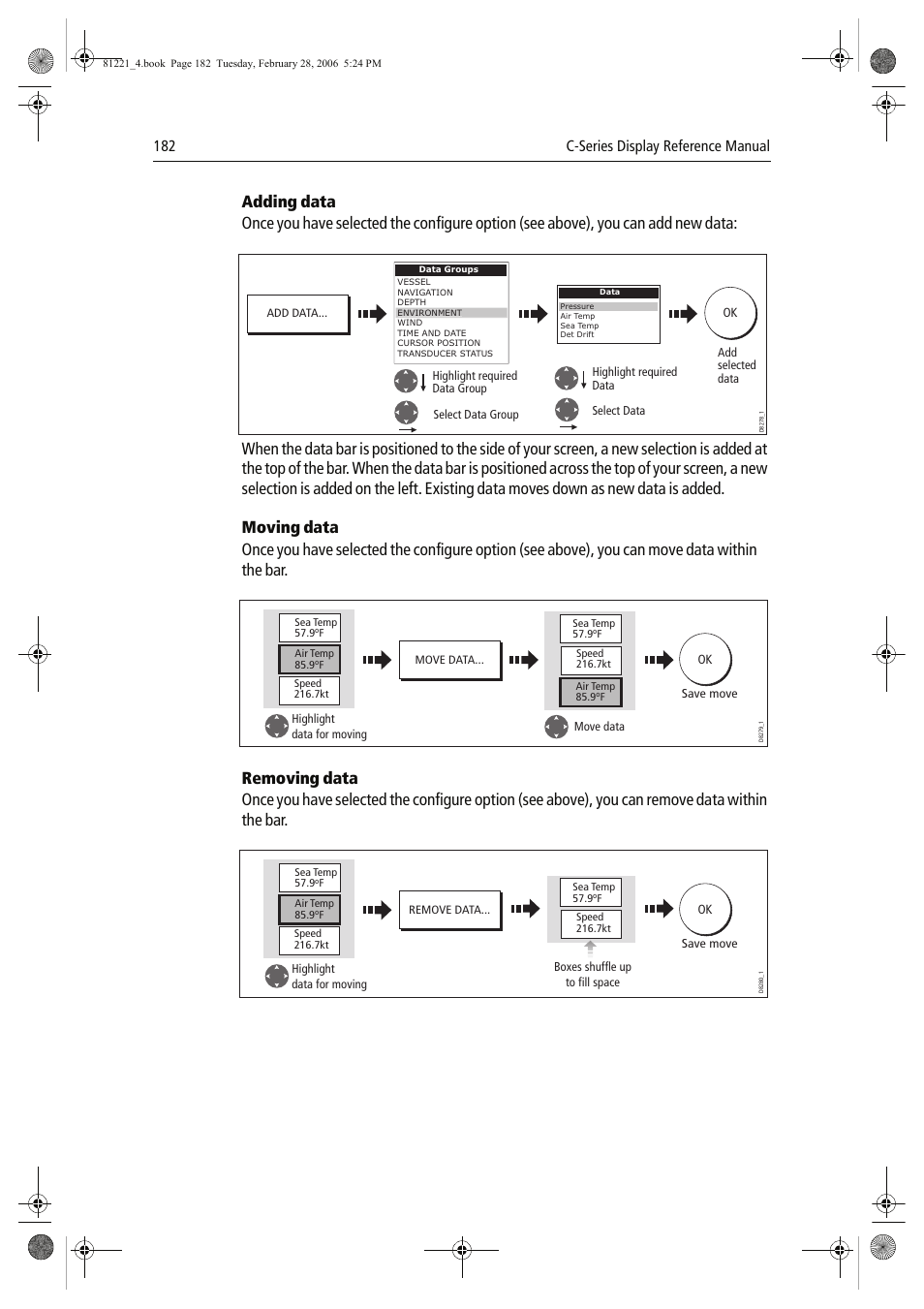 182 c-series display reference manual | Raymarine C Series User Manual | Page 196 / 244