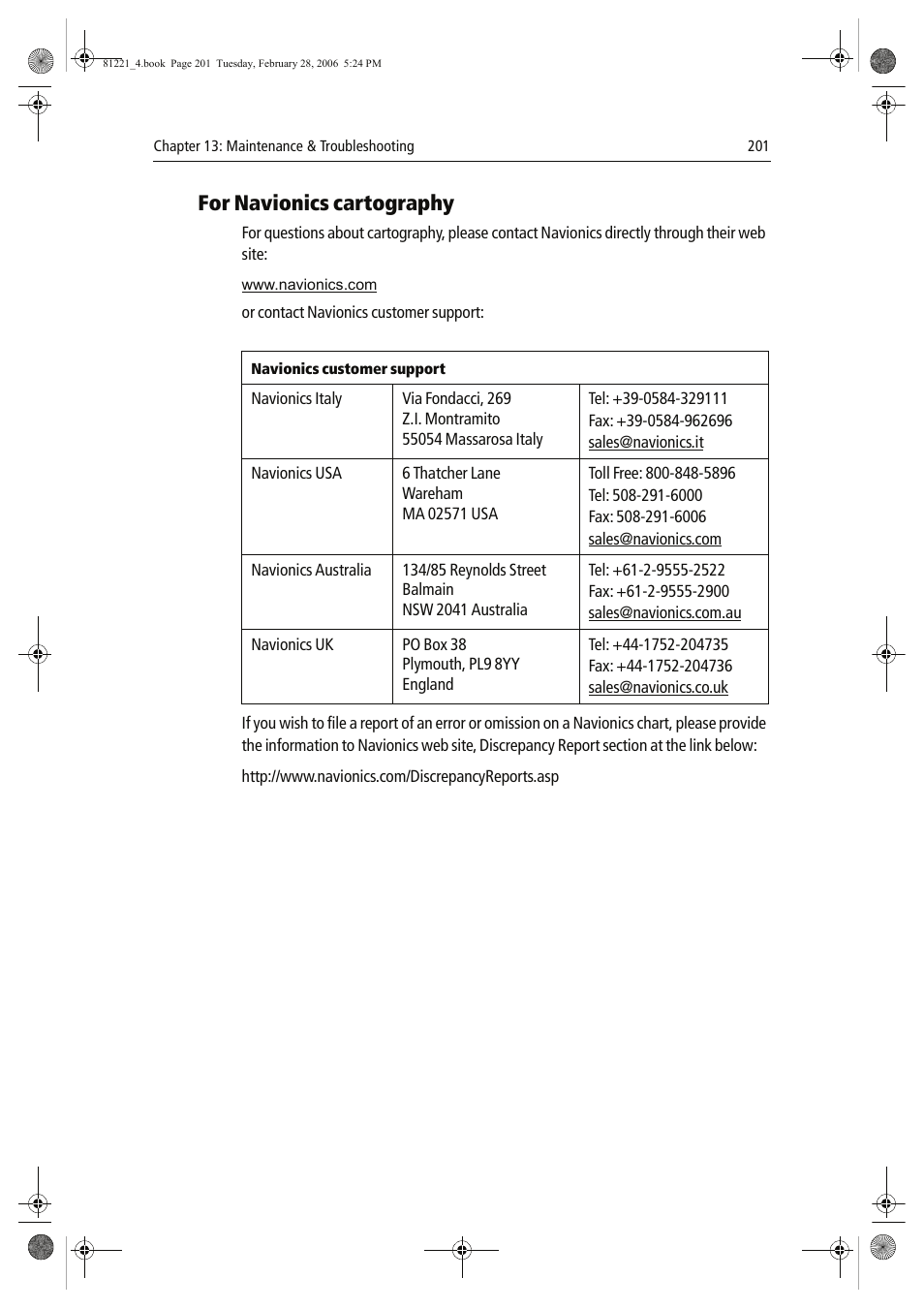 For navionics cartography | Raymarine C Series User Manual | Page 215 / 244