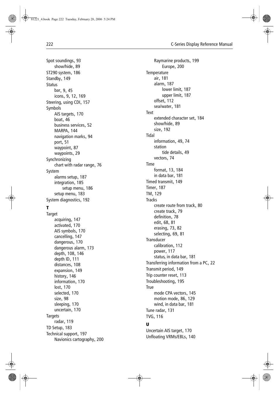 Raymarine C Series User Manual | Page 236 / 244