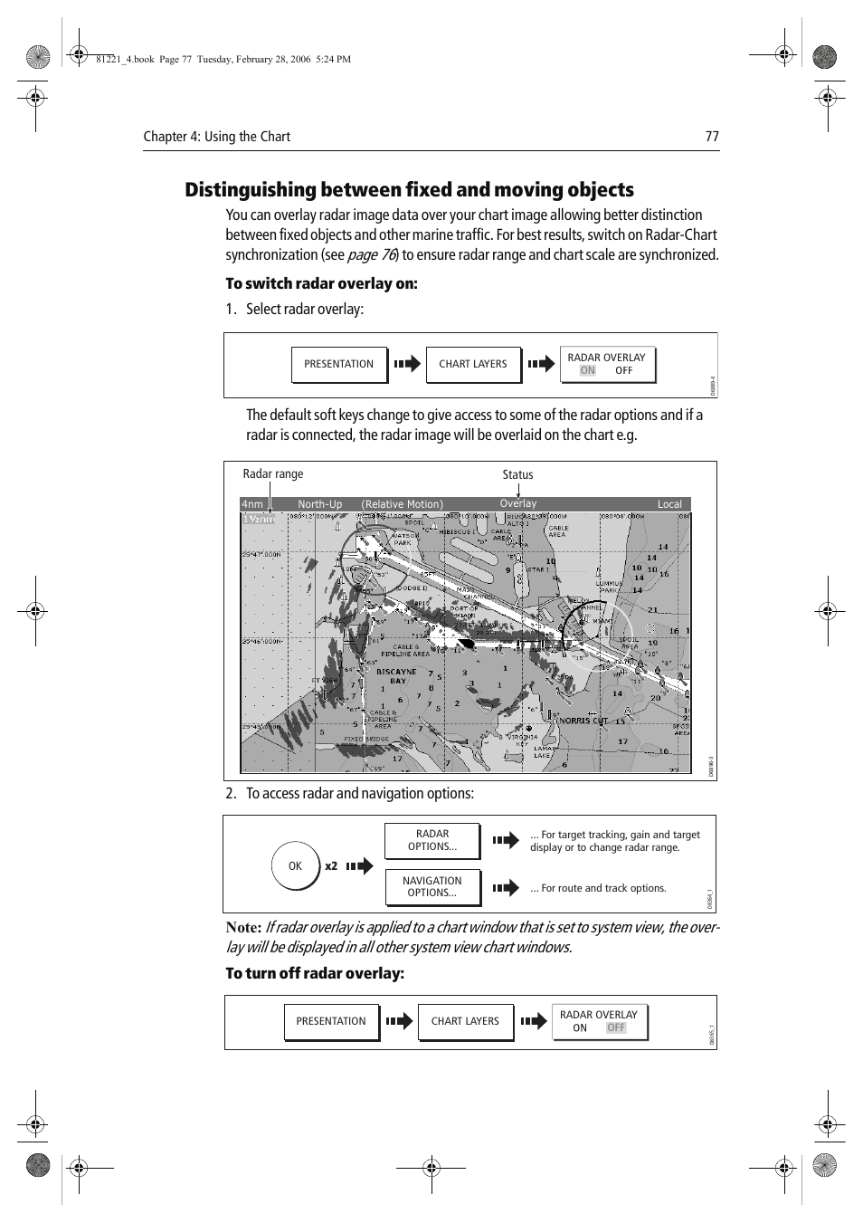 Distinguishing between fixed and moving objects, Page 76 | Raymarine C Series User Manual | Page 91 / 244