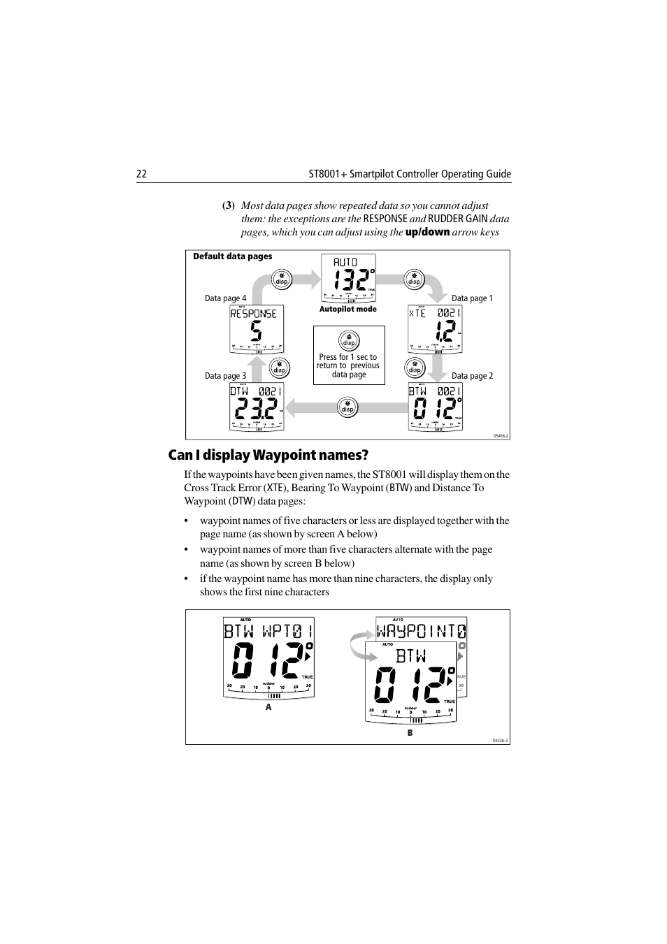 Can i display waypoint names | Raymarine ST8001 User Manual | Page 28 / 48