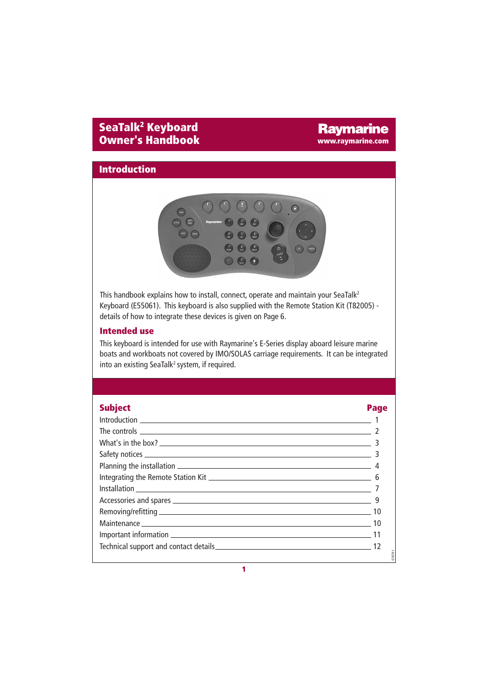 Raymarine E55061 User Manual | 13 pages