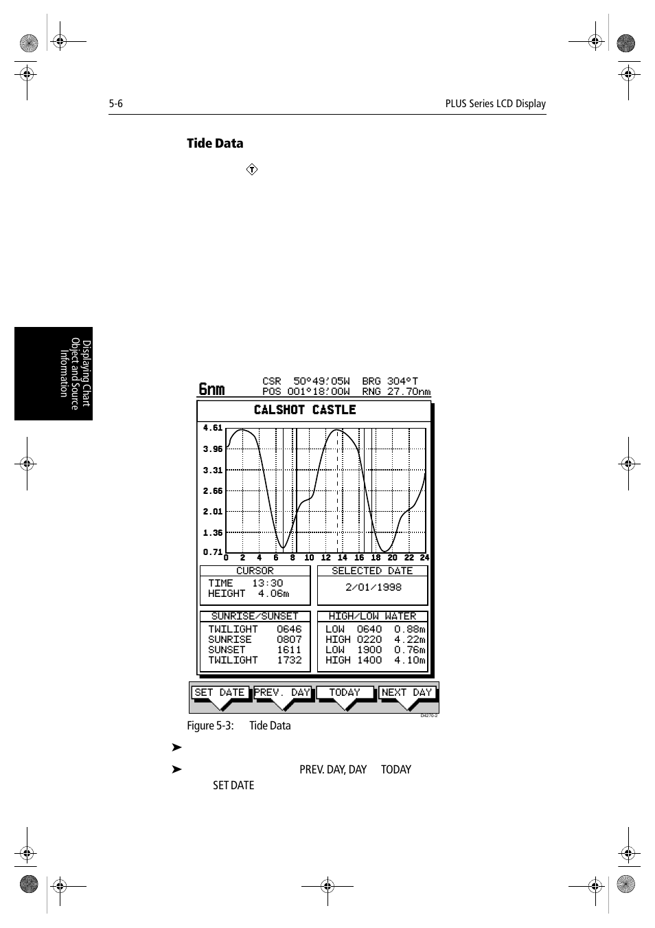 Tide data, Calshot castle | Raymarine hsb2 PLUS Series User Manual | Page 104 / 246