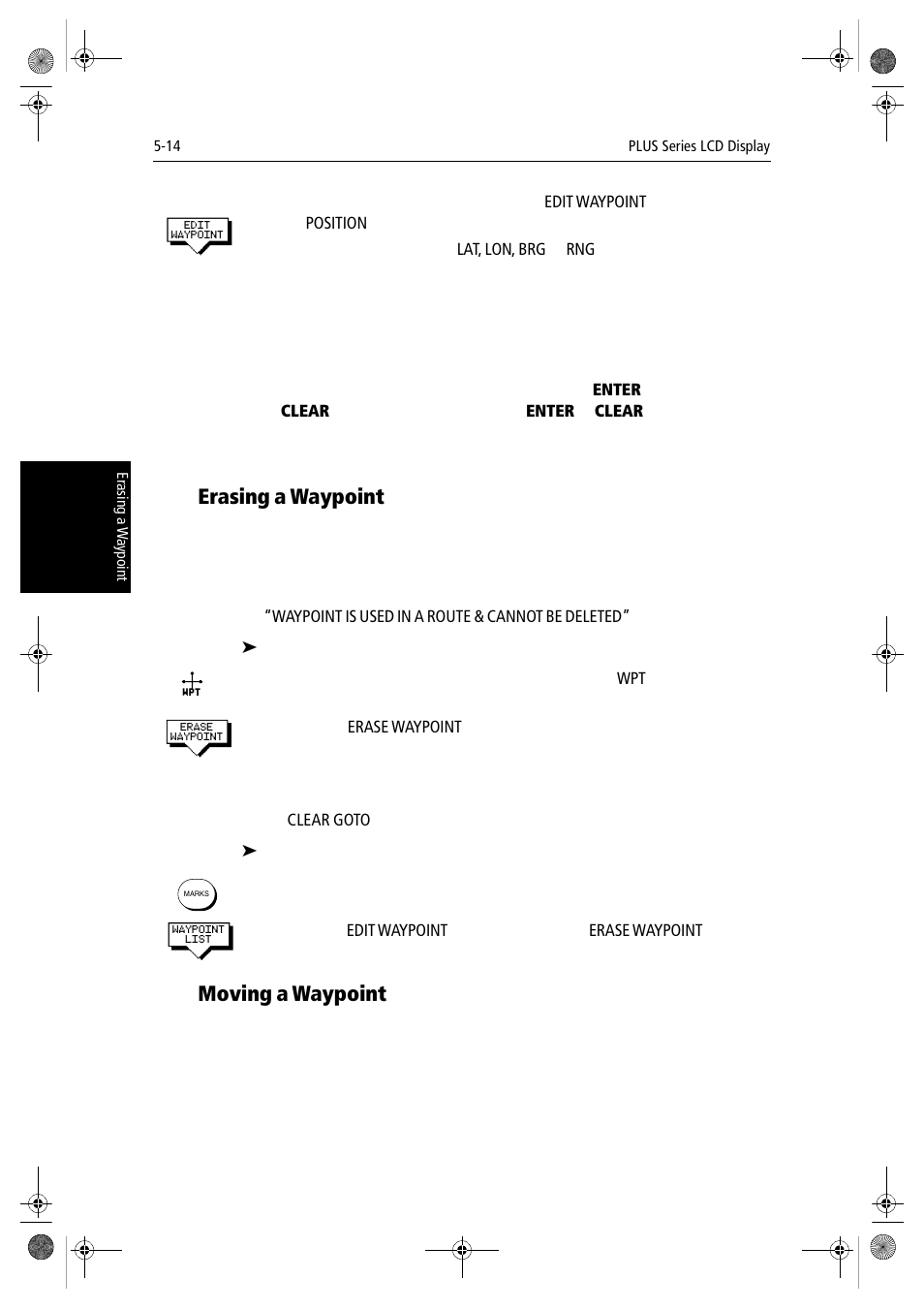 Erasing a waypoint, Moving a waypoint | Raymarine hsb2 PLUS Series User Manual | Page 112 / 246