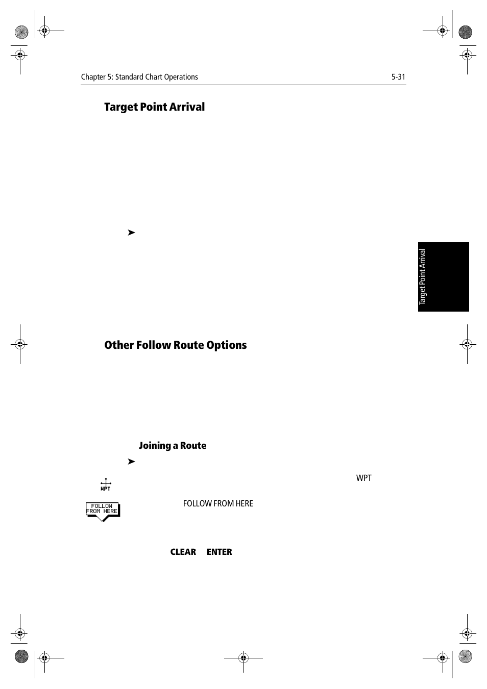 Target point arrival, Other follow route options, Joining a route | Raymarine hsb2 PLUS Series User Manual | Page 129 / 246