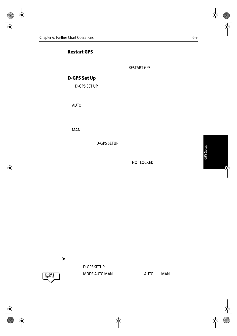 Restart gps, D-gps set up | Raymarine hsb2 PLUS Series User Manual | Page 149 / 246