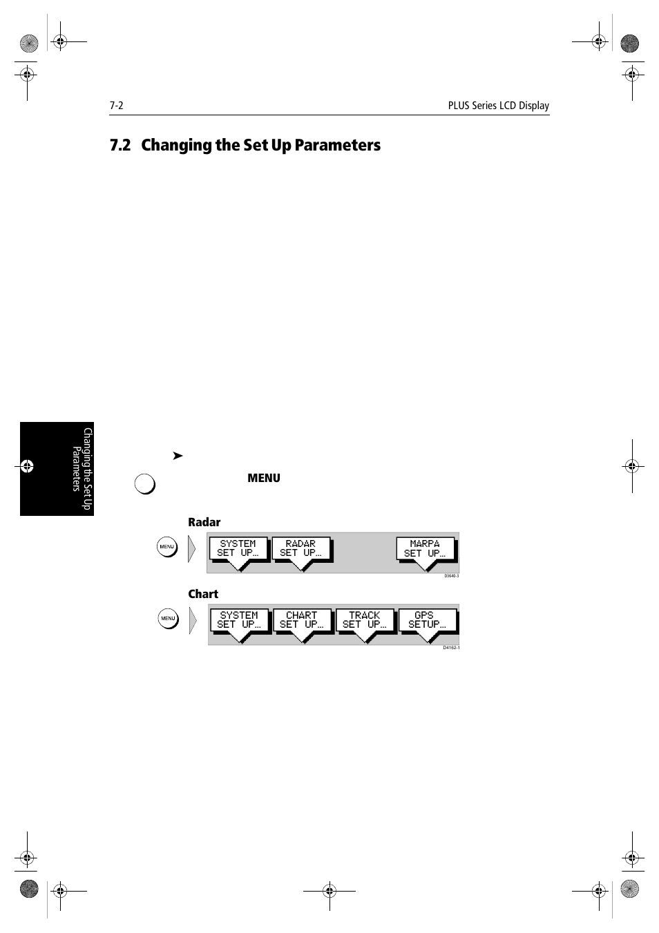 2 changing the set up parameters, Radar, Chart | Raymarine hsb2 PLUS Series User Manual | Page 154 / 246