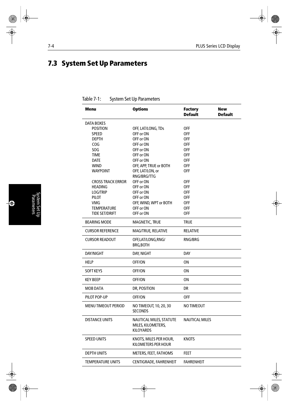 3 system set up parameters | Raymarine hsb2 PLUS Series User Manual | Page 156 / 246