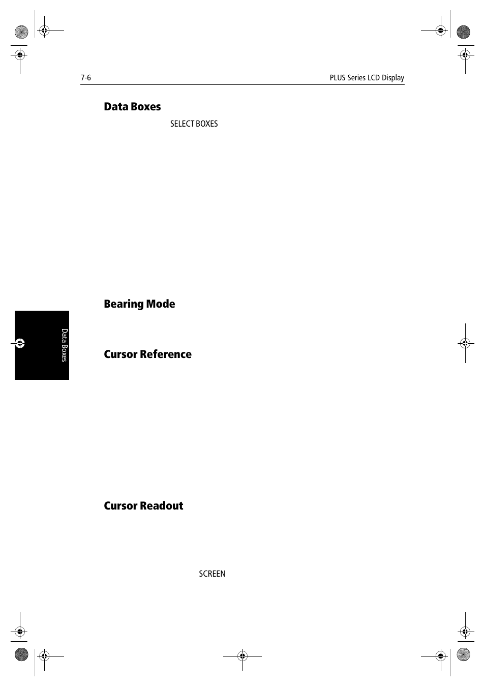 Data boxes, Bearing mode, Cursor reference | Cursor readout | Raymarine hsb2 PLUS Series User Manual | Page 158 / 246