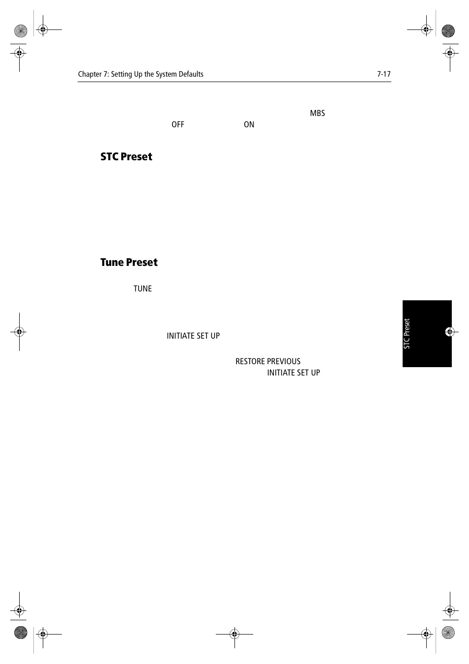 Stc preset, Tune preset | Raymarine hsb2 PLUS Series User Manual | Page 169 / 246