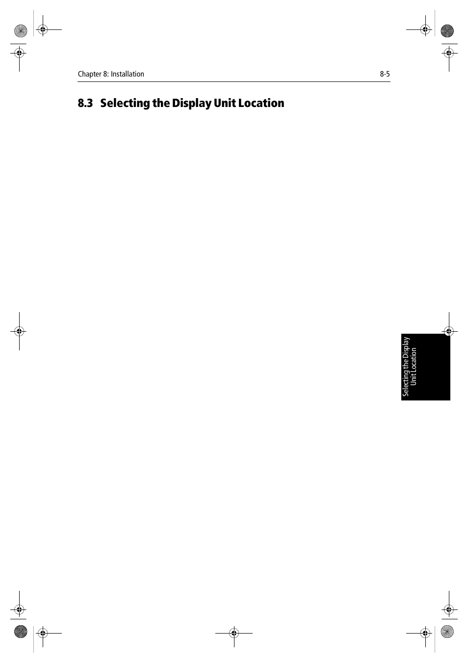 3 selecting the display unit location, Section 8.3 | Raymarine hsb2 PLUS Series User Manual | Page 179 / 246