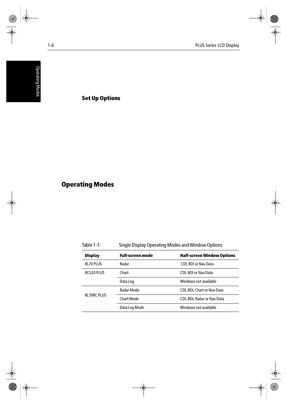 Set up options, Operating modes | Raymarine hsb2 PLUS Series User Manual | Page 18 / 246