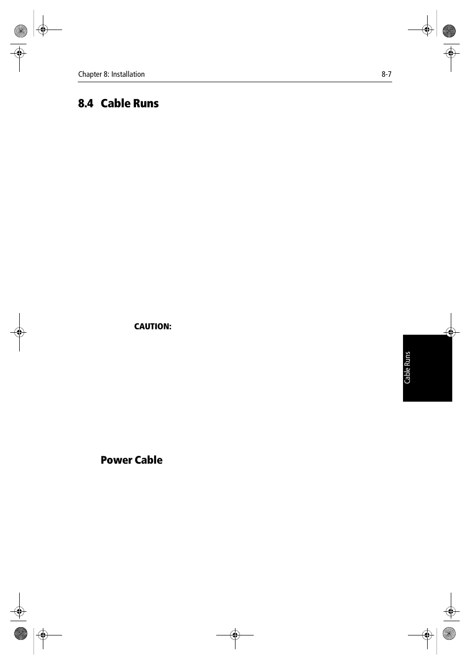 4 cable runs, Power cable, Section 8.4 | Raymarine hsb2 PLUS Series User Manual | Page 181 / 246